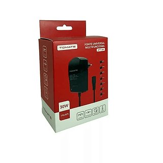 Fonte Universal Alimentação Multifuncional 7 Plugues 30w 12v Tomate