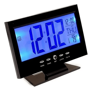 Relógio De Mesa Digital De Lcd Com Iluminação Led