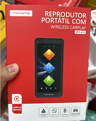 Reprodutor Portátil com Wireless Carplay para Motos e Carros