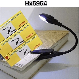Luminária Led Com Clip Flexível Para Leitura Para Prender no Livro
