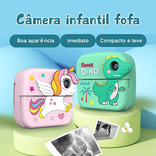 Câmera Fotográfica Infantil Impressora Instantânea Foto Jogo Dinossauro