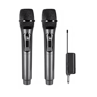 Microfone Duplo sem Fio BYZ MOD Recarregável