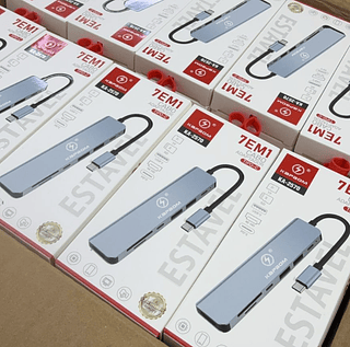 Hub Adaptador Usb Tipo C Premium 7 Em 1 Kapbom