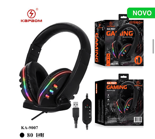 Fone De Ouvido Gamer USB Com LED RGB KAPBOM