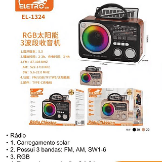 Caixa de Som Rádio Clássico USB Eletro