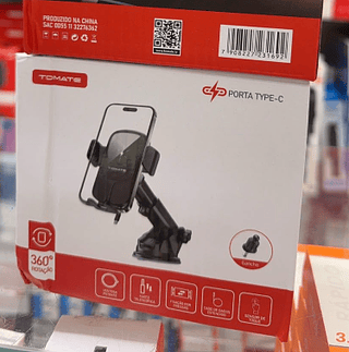 Suporte Veicular com Carregamento por Indução e Cabo Tomate