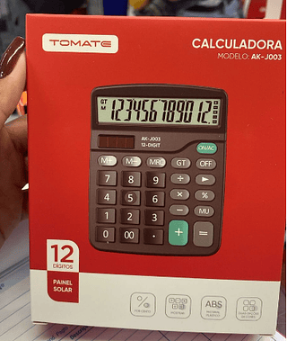 Calculadora de Mesa 12 Dígitos Solar Preta Tomate