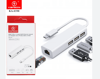 4 in 1 usb com rede Hub Type-c de Notebook