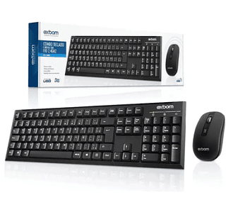 Kit De Teclado E Mouse Sem Fio Exbom