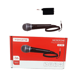 Microfone 2 em 1 Profissional Com e Sem Fio Tomate