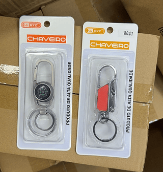 Chaveiro Com Bussola Mosquetão Byz