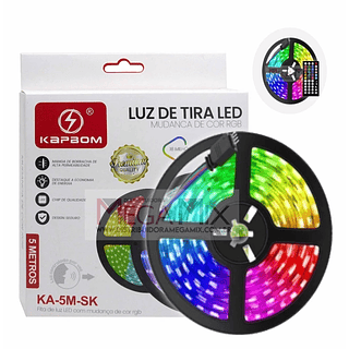 Fita de Led RGB Inteligente c/ Sensor de Som 5M Kapbom