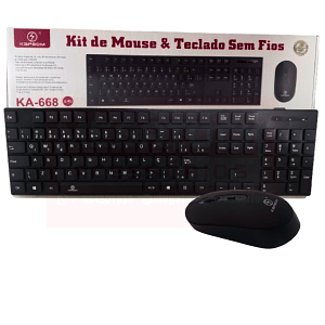 Kit Teclado e Mouse sem Fio Kapbom