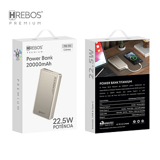 Power Bank Titanium - 20.000 mAh Hrebos