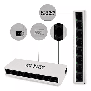 Switch De Rede 8 Portas Bivolt Dispositivos Rápido E Estável