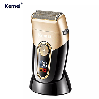 Barbeador Elétrico Shaver com Base para Apoio Kemei