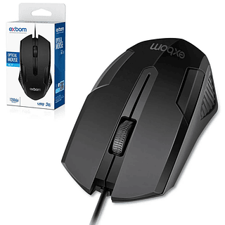 Mouse Preto USB Compacto 1200 DPI Exbom