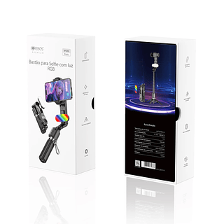 Bastão de Selfie com luz RGB Hrebos