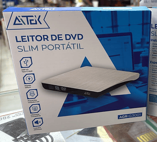 Leitor de DVD Externo 3.0 Portátil ATEK