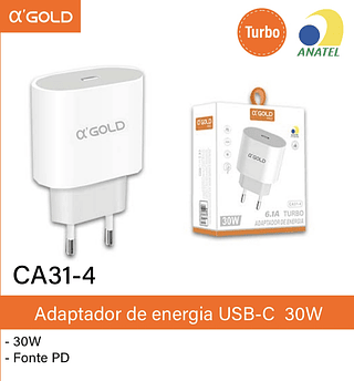 Adaptador Fonte Type-C 30W A'Gold