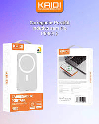 Carregador Pórtatil Power Bank Indutivo 10.000 mAh Kaidi